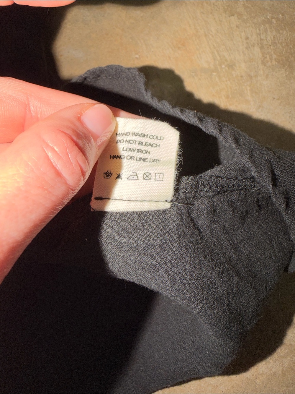 ILLA ILLA Linen Cotton Blend Top Black Whipstitch Detail Small - Picture 9 of 9